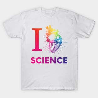 I Love Heart Science Rainbow Heart T-Shirt